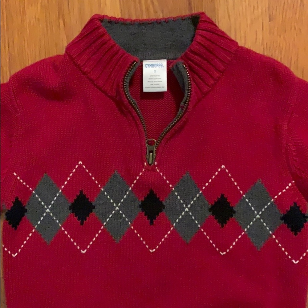 Gymboree Argyle sweater Boys 1/4 zip-up